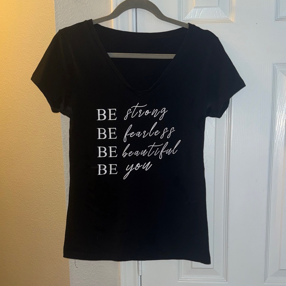 H&M Black Motivational Short Sleeve Tee